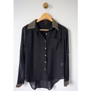 Black & Gold Studded Blouse